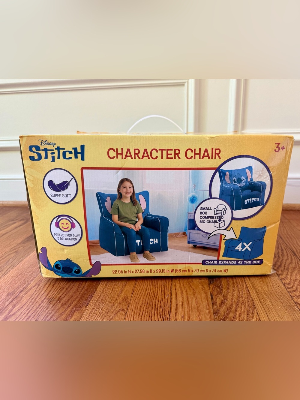 Disney Stitch Plush Kids Character Chair - Navy Blue